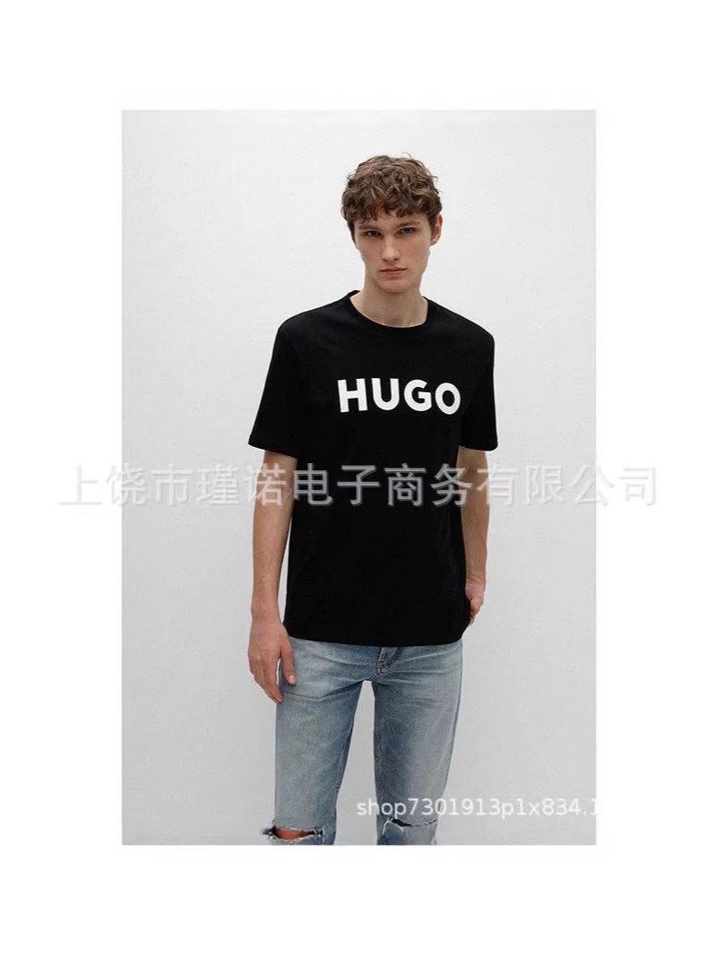 HUGO 雨果博斯 短袖T恤衫025新款印短袖t恤衫潮男外贸纯棉跨境 3
