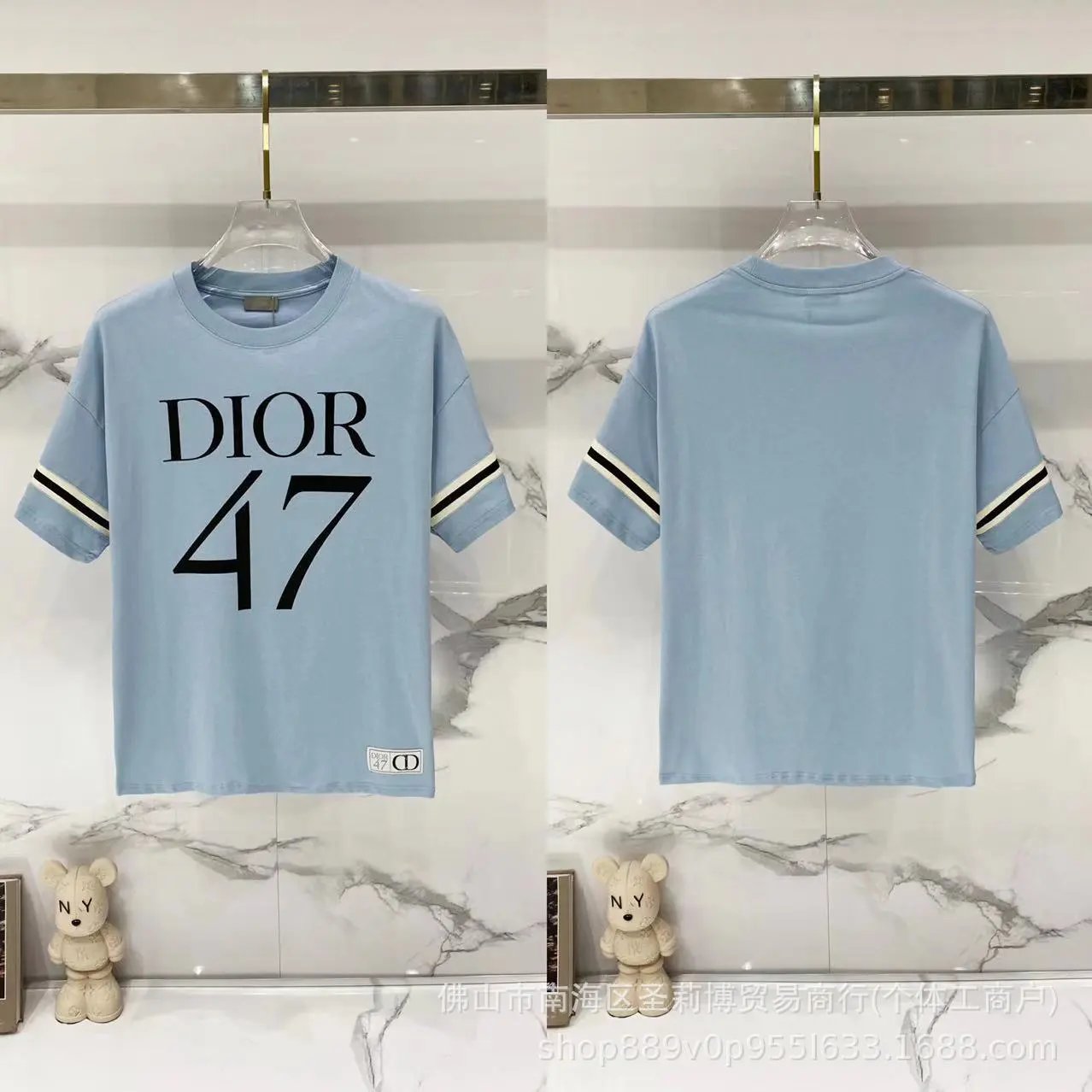 D015 printed light blue