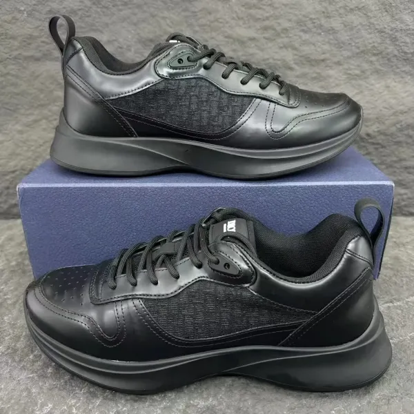 Hogan Interactive Black Leather-Mesh Chunky Sneakers - 1