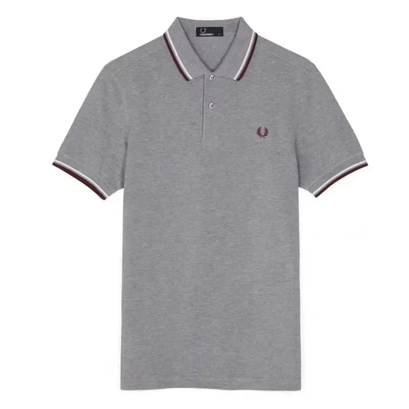 Grey, red, and white borders
