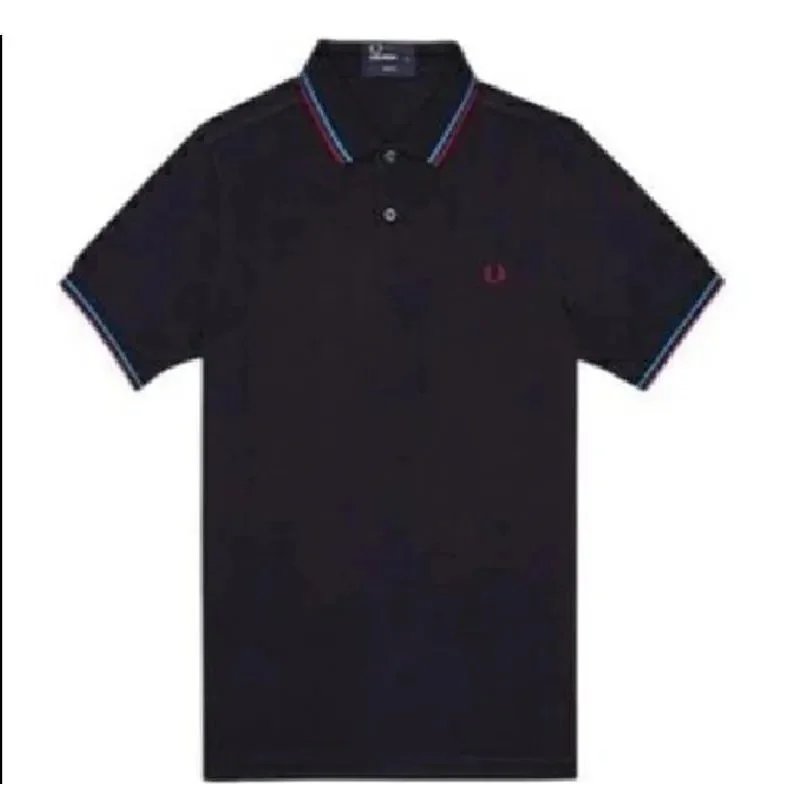 Navy blue, red blue border