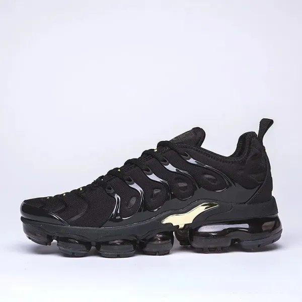 Nike Air VaporMax Plus Black with Gold Accents Running Shoes - 1