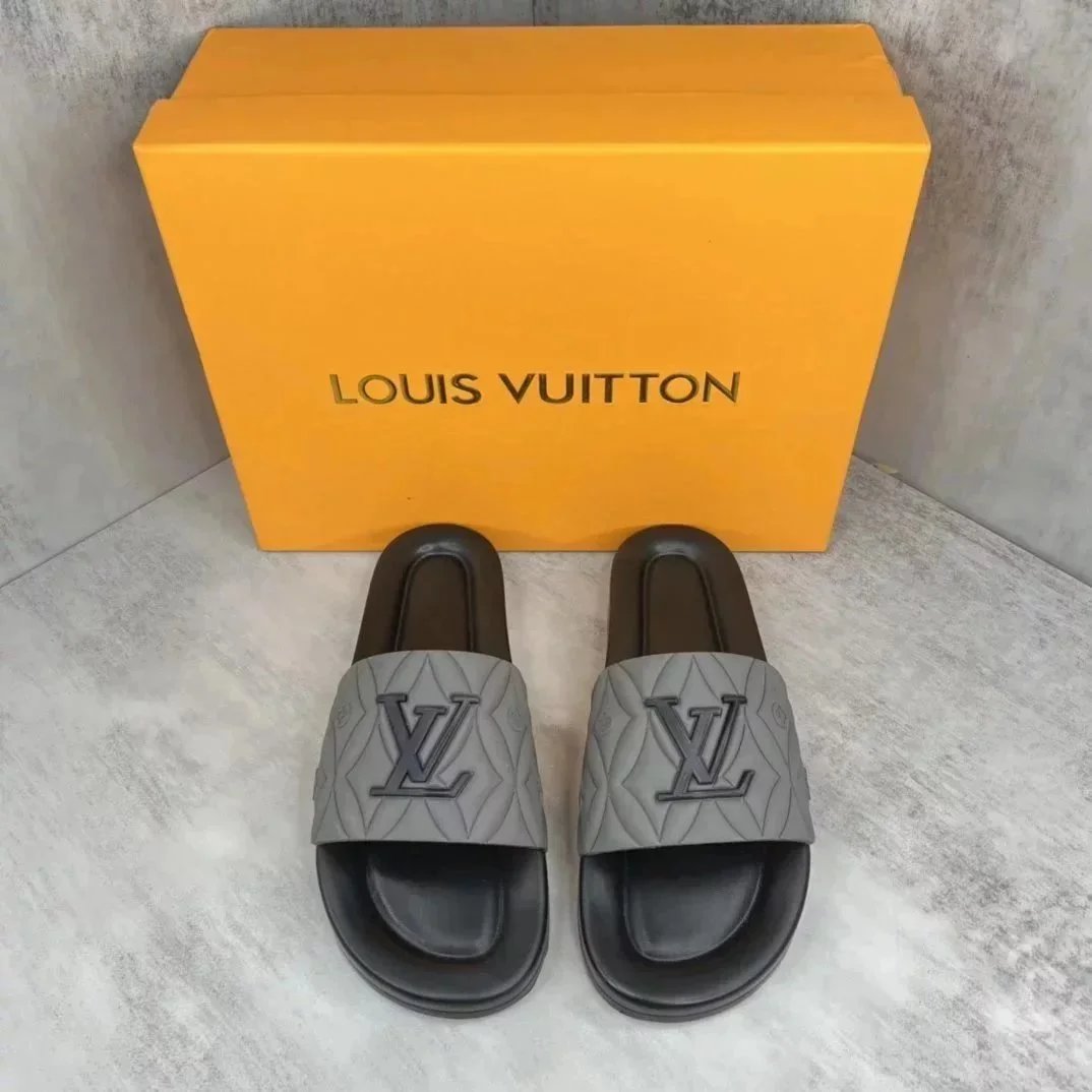 Louis Vuitton Slippers Embossed Monogram Slide — 34