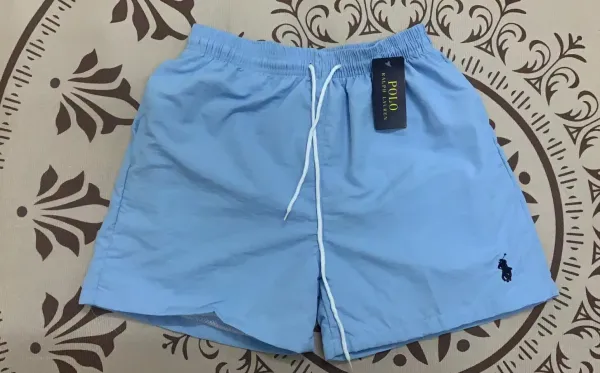 Polo Ralph Lauren Classic Swim Trunks Light Blue Shorts - 7