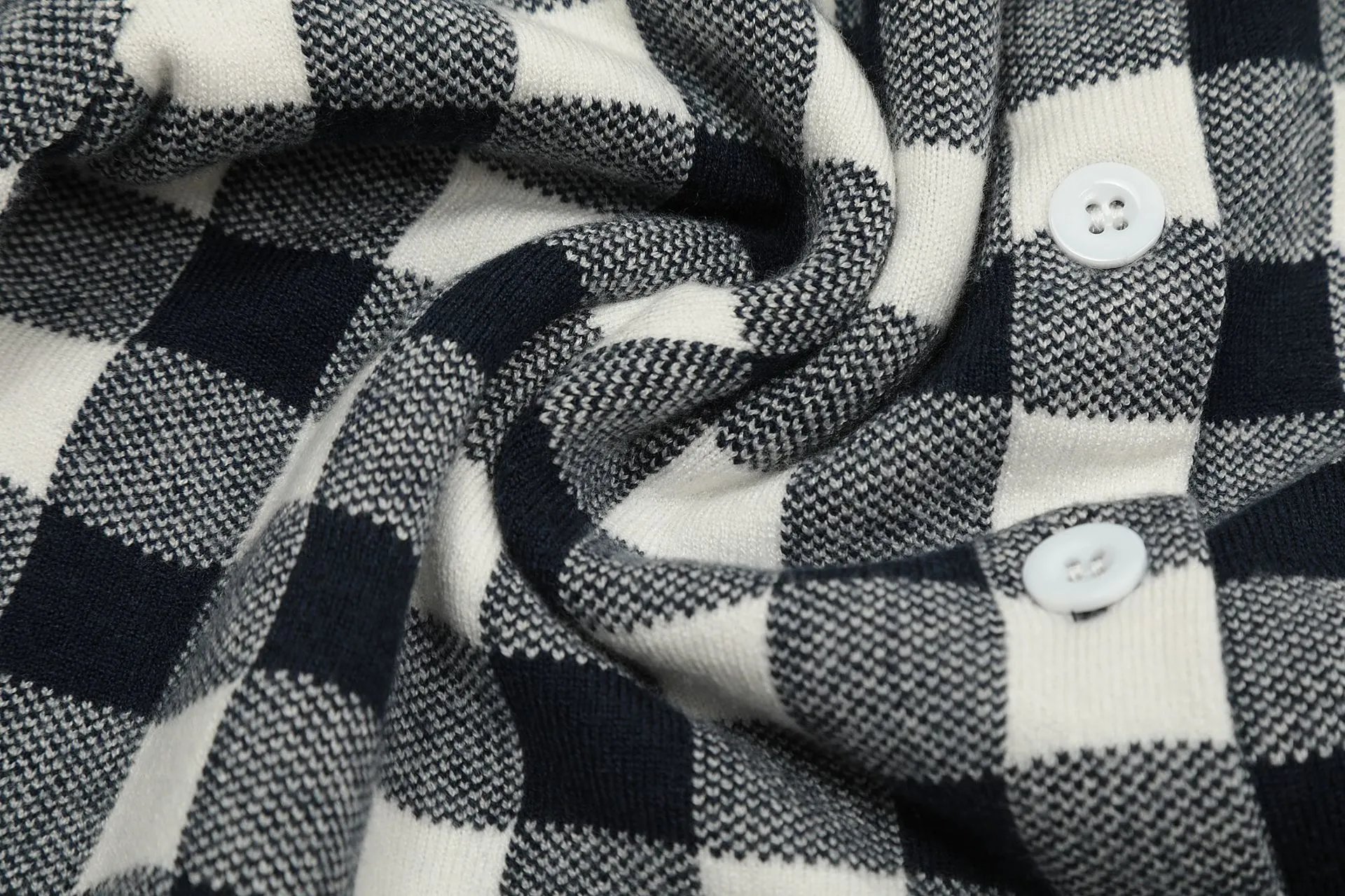 Embroidered Plaid Knit Cardigan photo 6