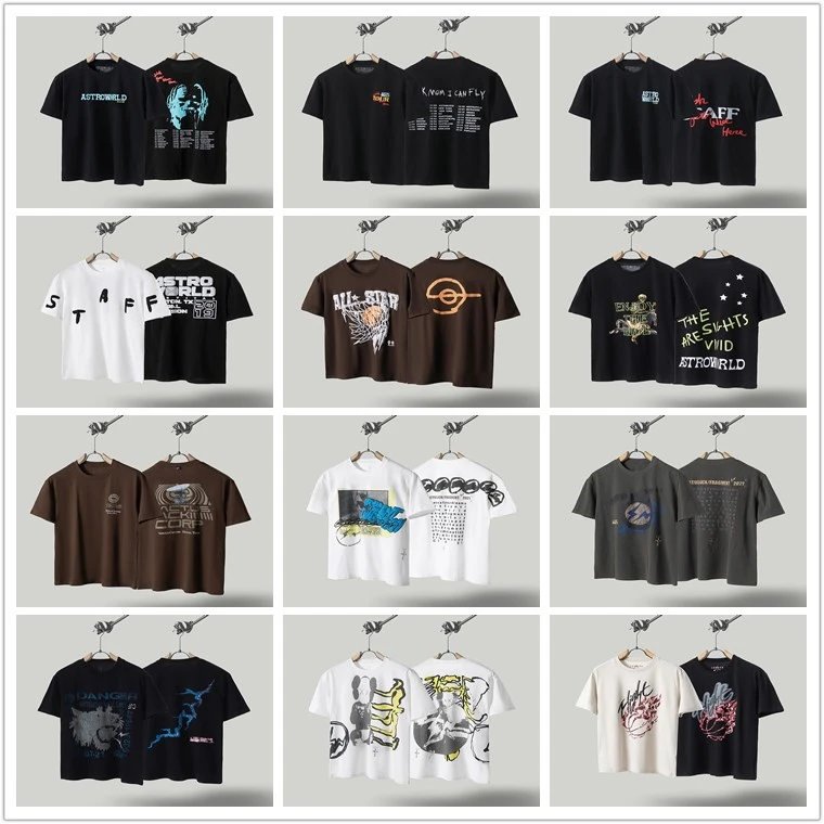 Travis Scott Foam Print Graphic Short Sleeve T-Shirt