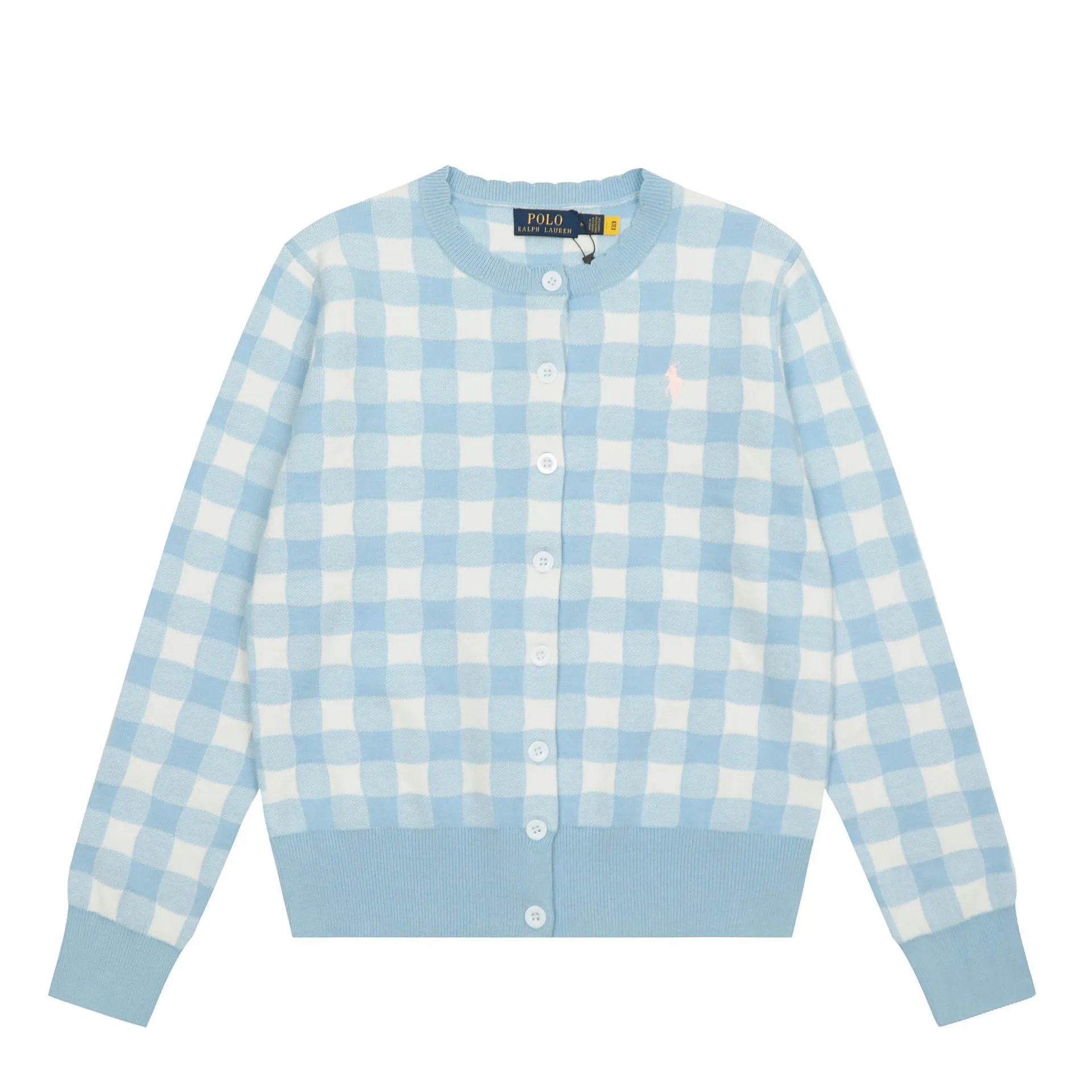 Embroidered Plaid Knit Cardigan photo 3