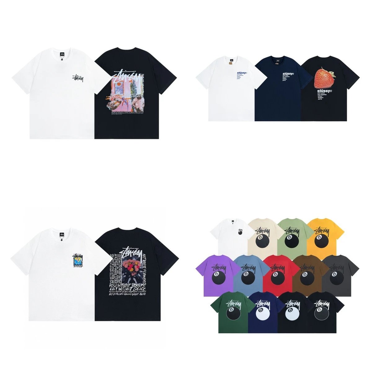 Stussy Logo T-Shirt Couple
