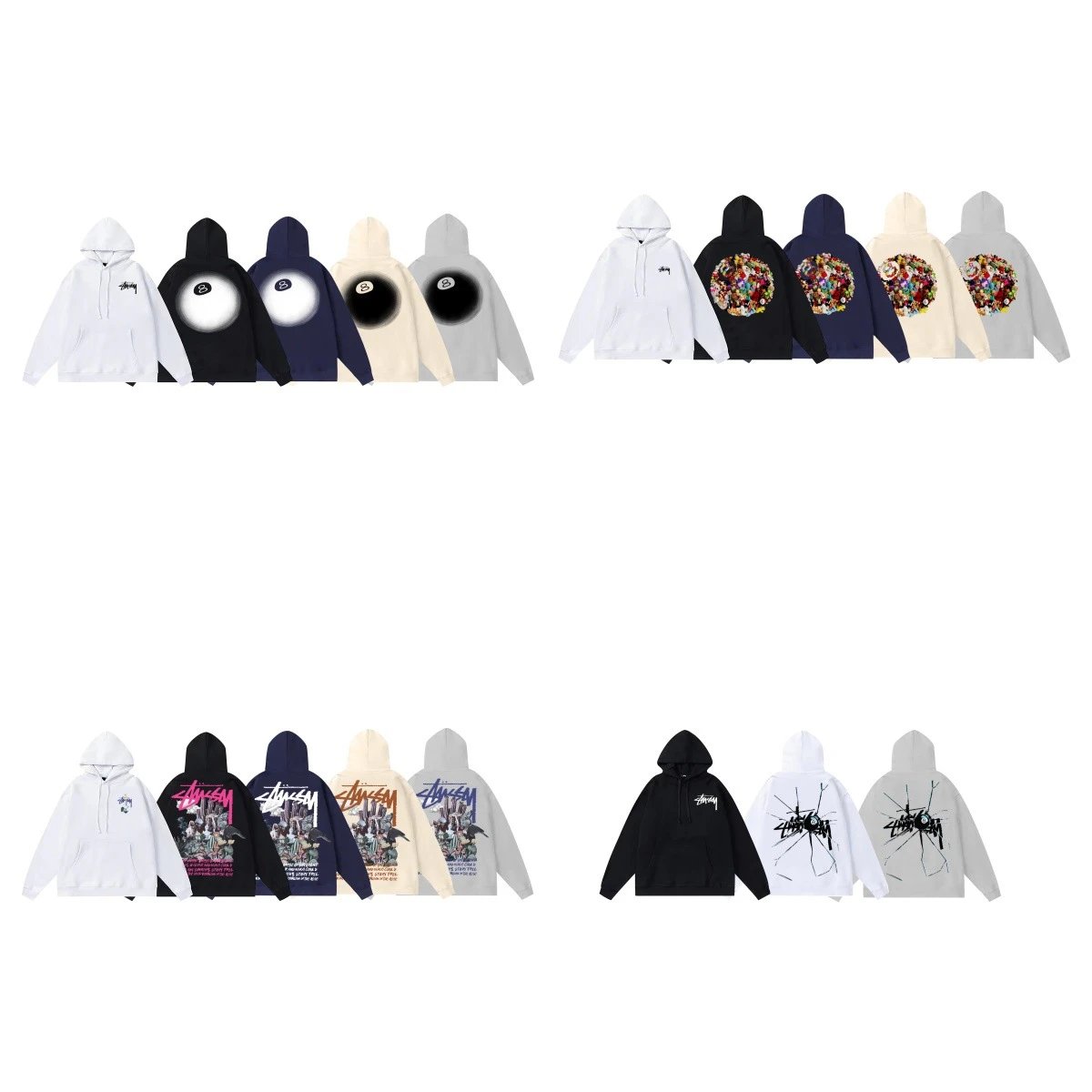 Stussy Black 8 Billiard Ball Dice Hoodie
