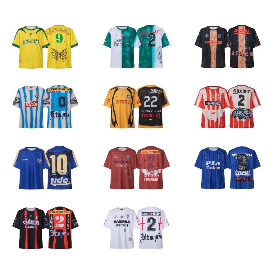 Embroidery Yu 2024 fall and winter new T.S Utopia flag monogrammed mesh jersey men and women with one piece