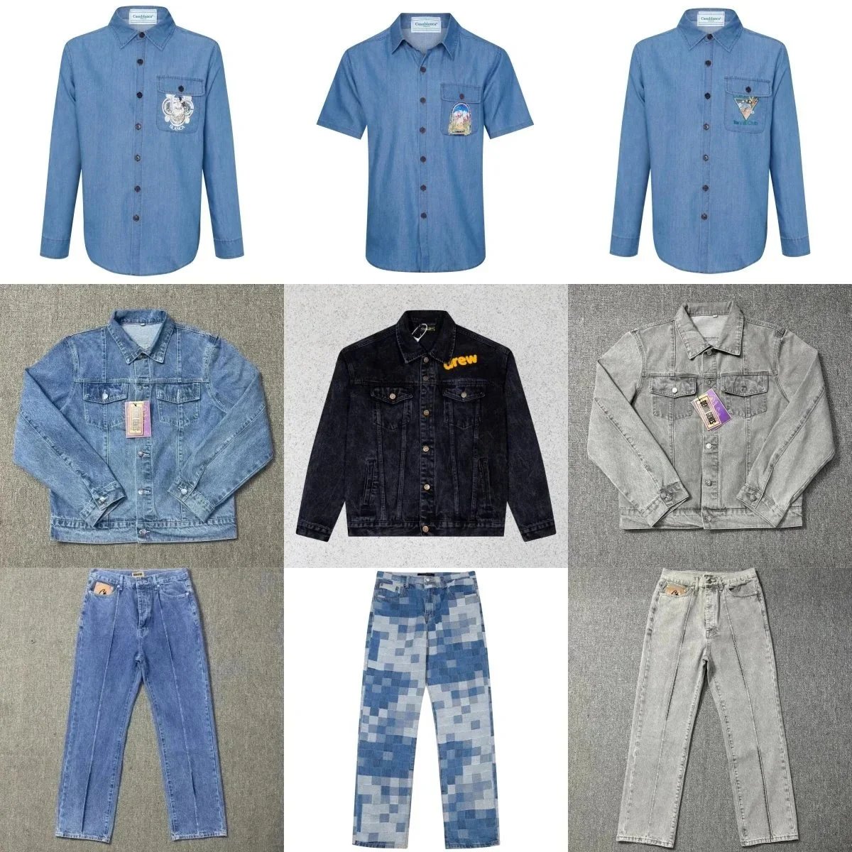 New embroidery logo heavy wash denim pants（VY10.12） - 133155
