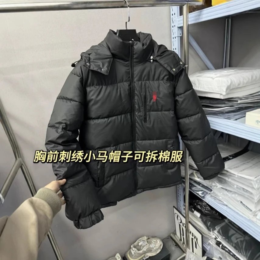 （BestQua&hellip;）2024冬季新款刺绣战马连帽棉服情侣宽松百搭加厚防风排骨棉衣 - 133495