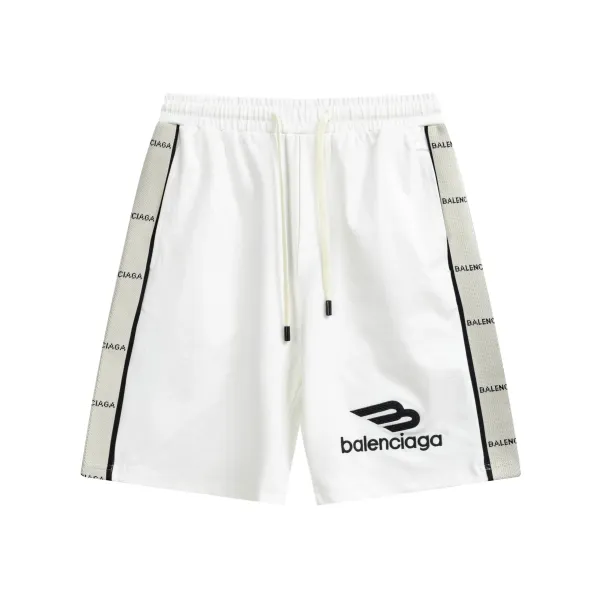 Balenciaga Logo Tape Shorts White - 1