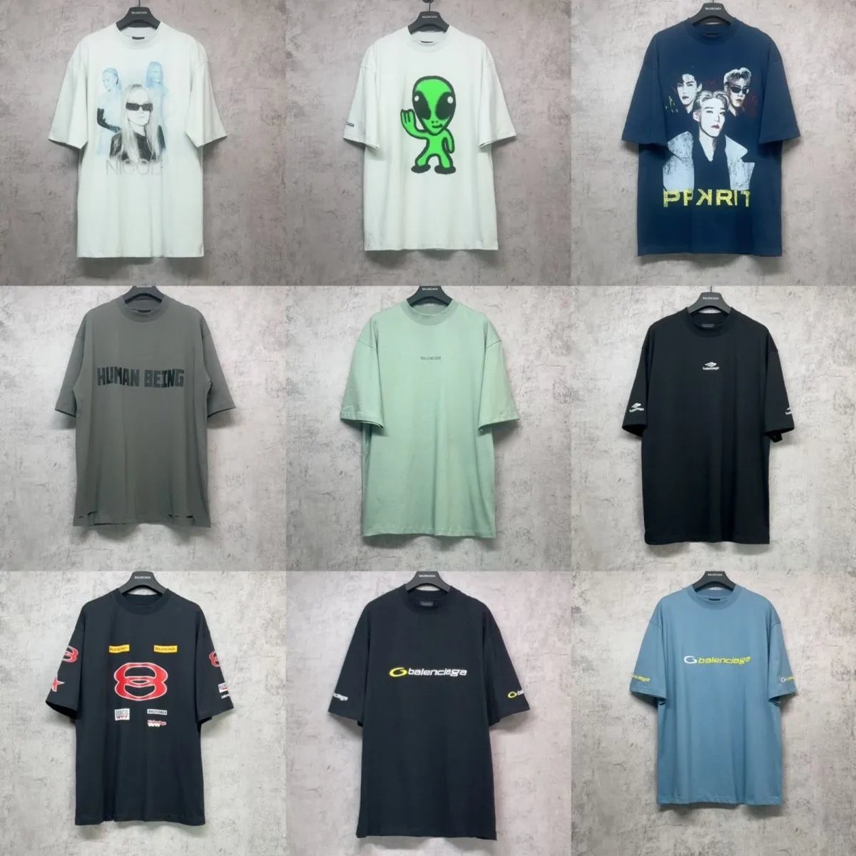 （BestQua&hellip;）夏季巴黎风格潮牌新款夜景宽松字母印花休闲潮流短袖T恤男女同款 - 134026