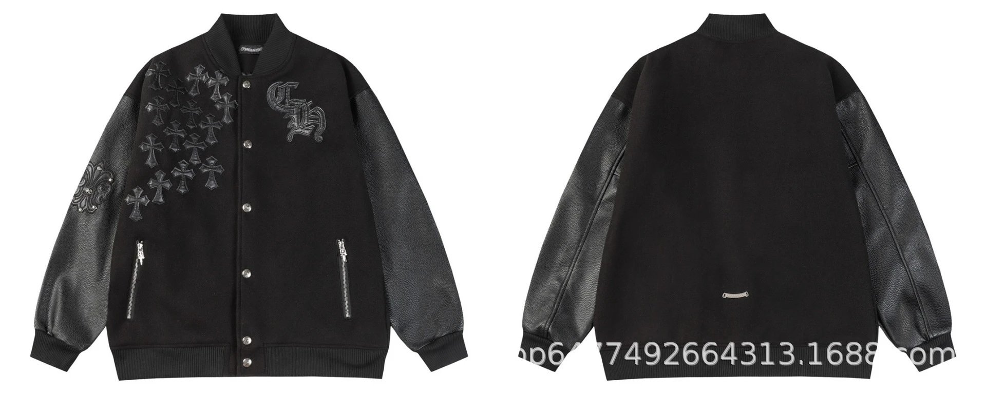 Celine CC Logo Varsity Jacket Forest Green and White - 9