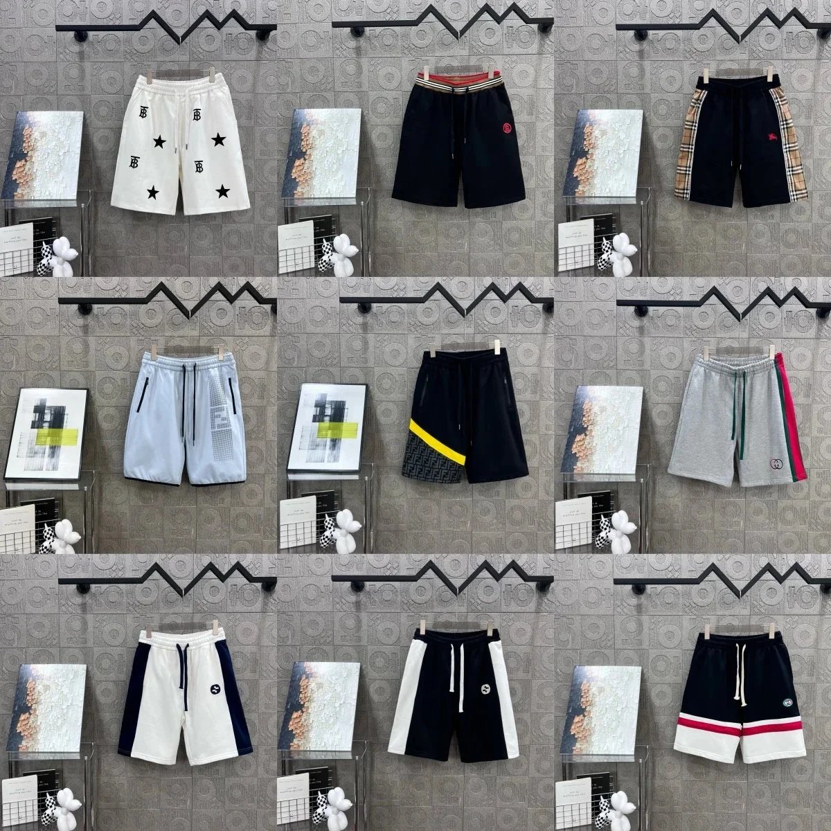 Gucci Web-Striped Cotton Sweat Shorts Gray - 2