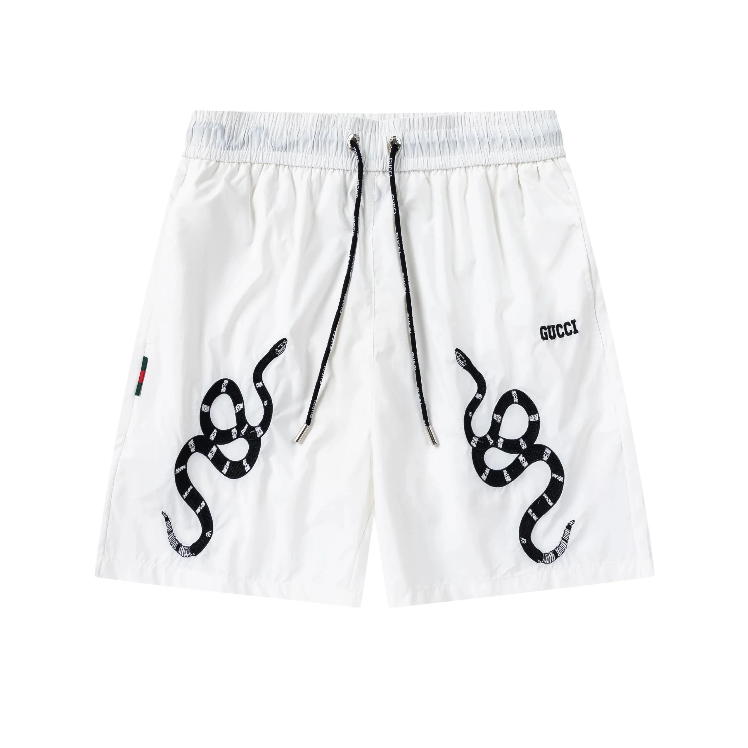 Gucci Web-Striped Cotton Sweat Shorts Gray - 5