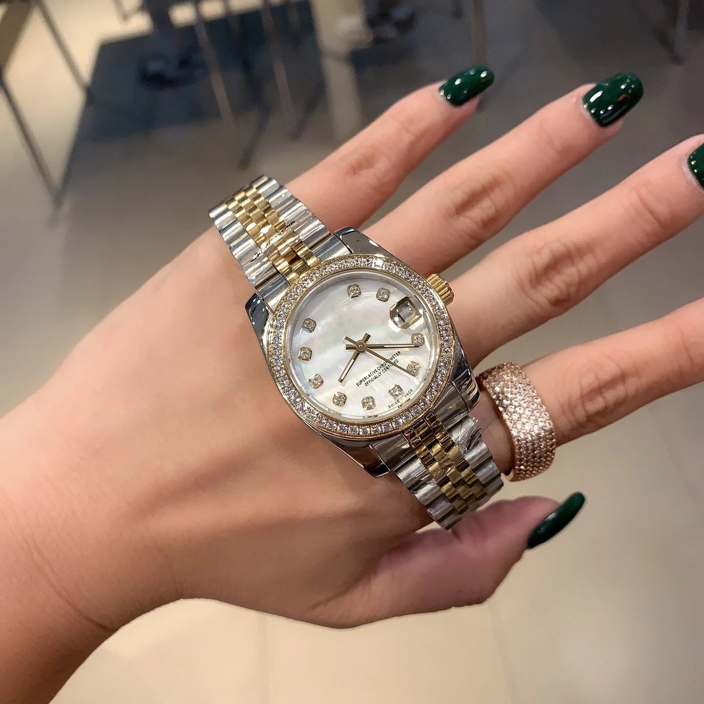 Rolex Datejust 26mm Two-Tone Mother-of-Pearl Diamond Bezel Watch - 1