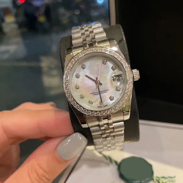 Rolex Datejust 36mm Mother-of-Pearl Dial Diamond Bezel Steel Watch - 1
