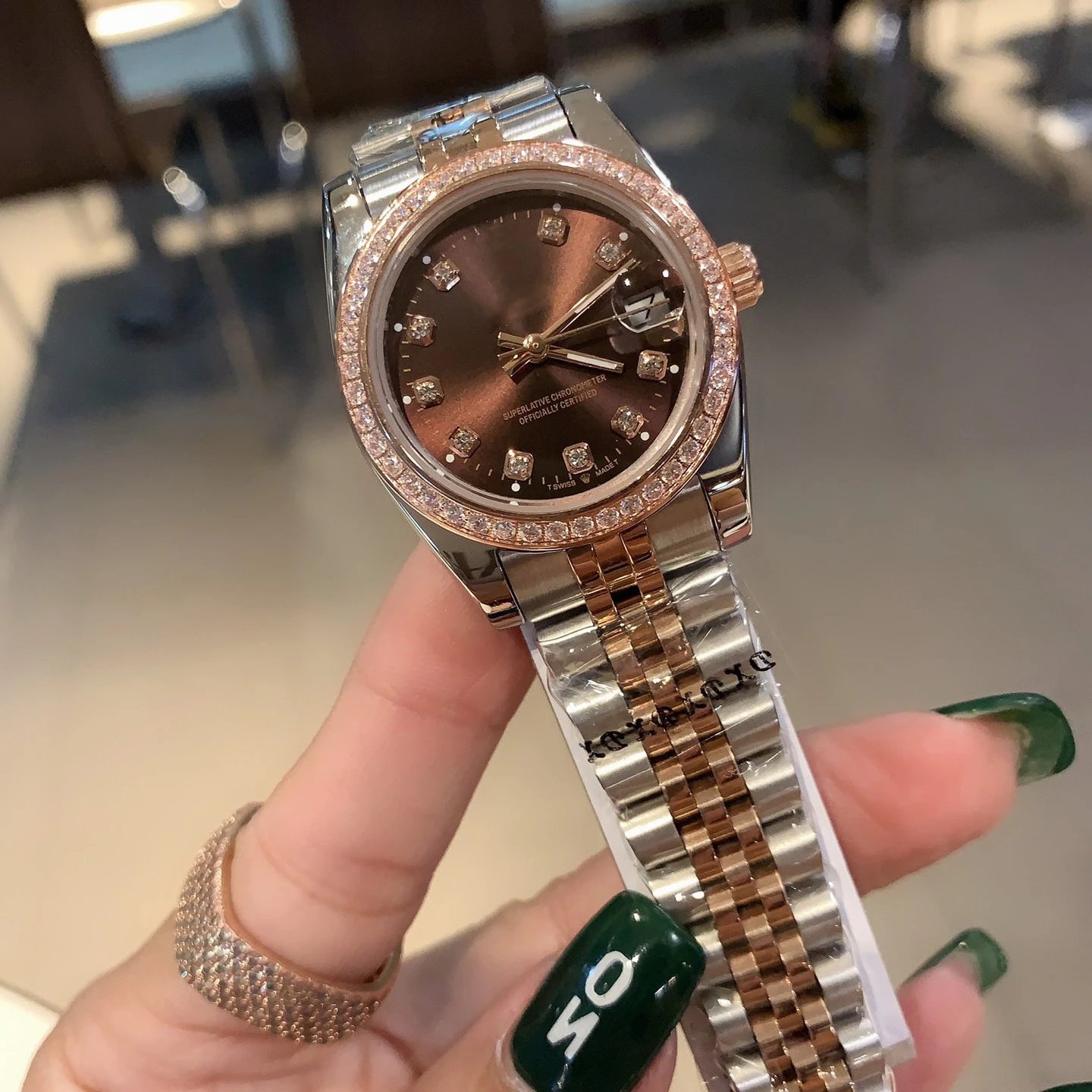 Rolex Datejust 36mm Chocolate Dial Diamond Bezel Two-Tone Stainless Steel and Everose Gold Watch - 1