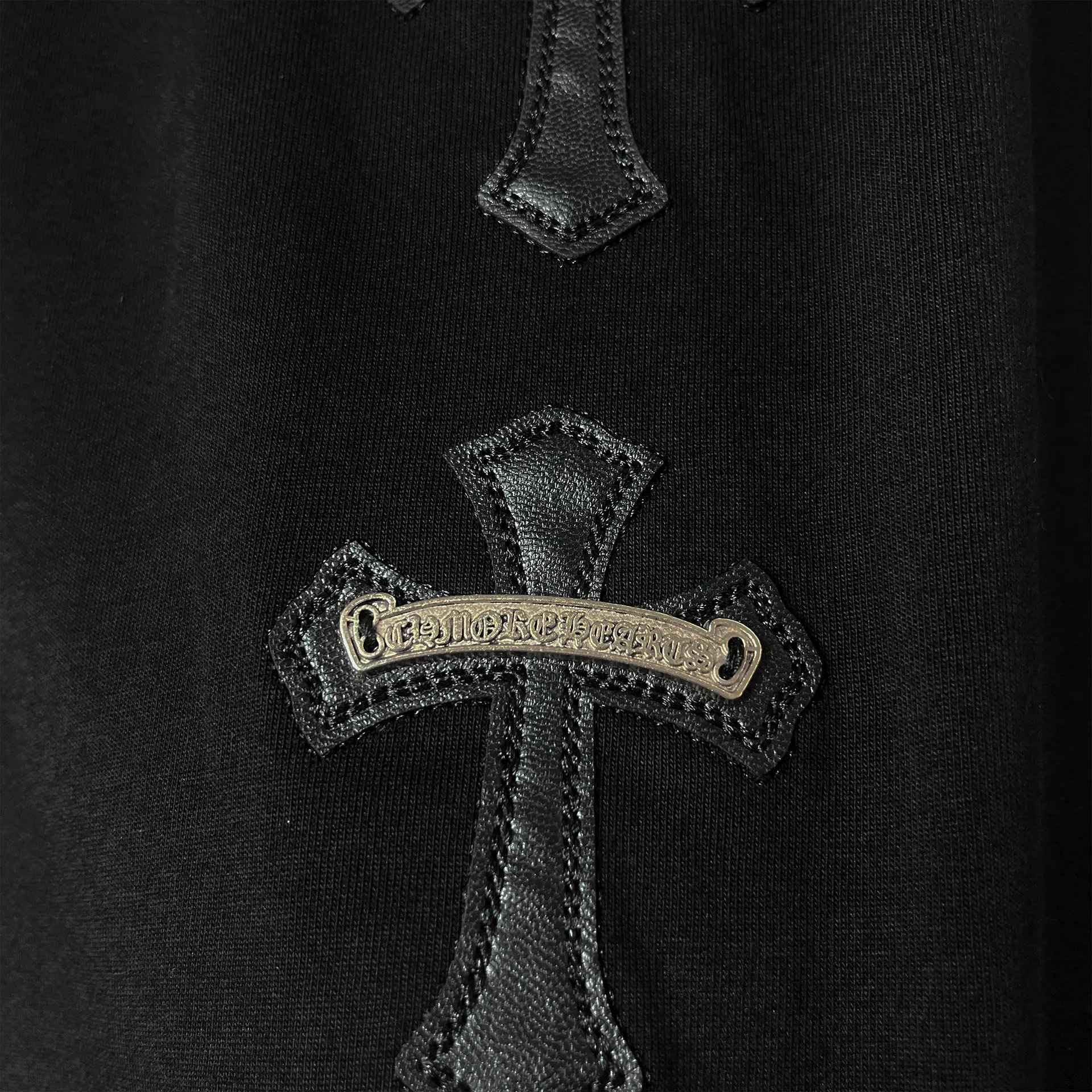 Chrome Hearts Pink Cross Logo T-Shirt Black - 15