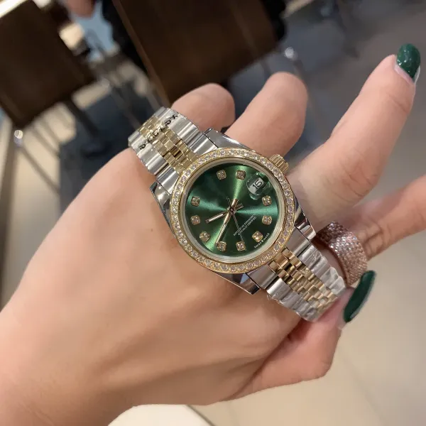 Rolex Datejust Green Mother-of-Pearl Dial Diamond Bezel Steel Watch - 8