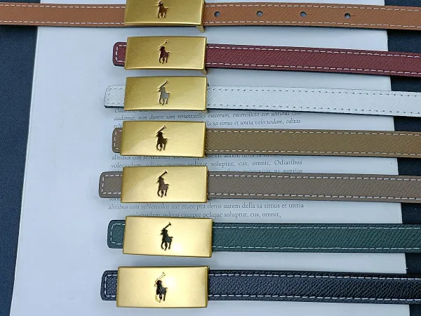 Ralph Lauren Gold Buckle Leather Belt Black - 2