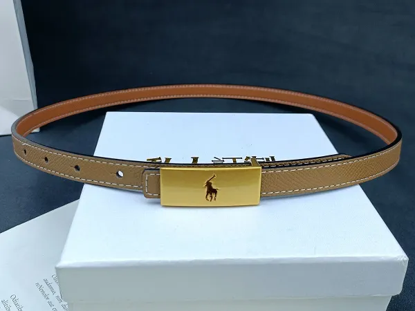Ralph Lauren Gold Buckle Leather Belt Black - 8