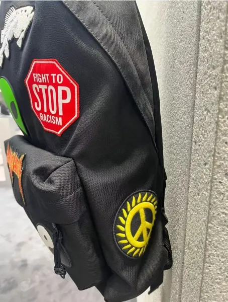 Balenciaga x Various Artists Sticker-Decorated Black Backpack - 12