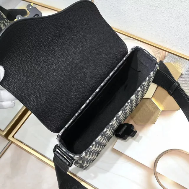 Dior Crossbody Bags Oblique-pattern flap bag with buckle closure product detail image 17