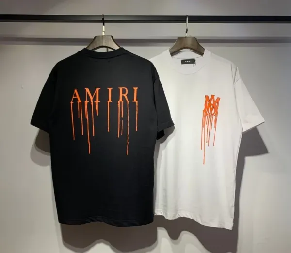 Amiri Drip Logo Black T-Shirt - 30
