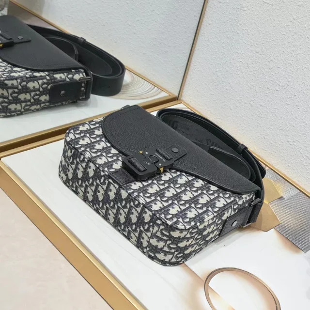 Dior Crossbody Bags Oblique-pattern flap bag with buckle closure product detail image 14