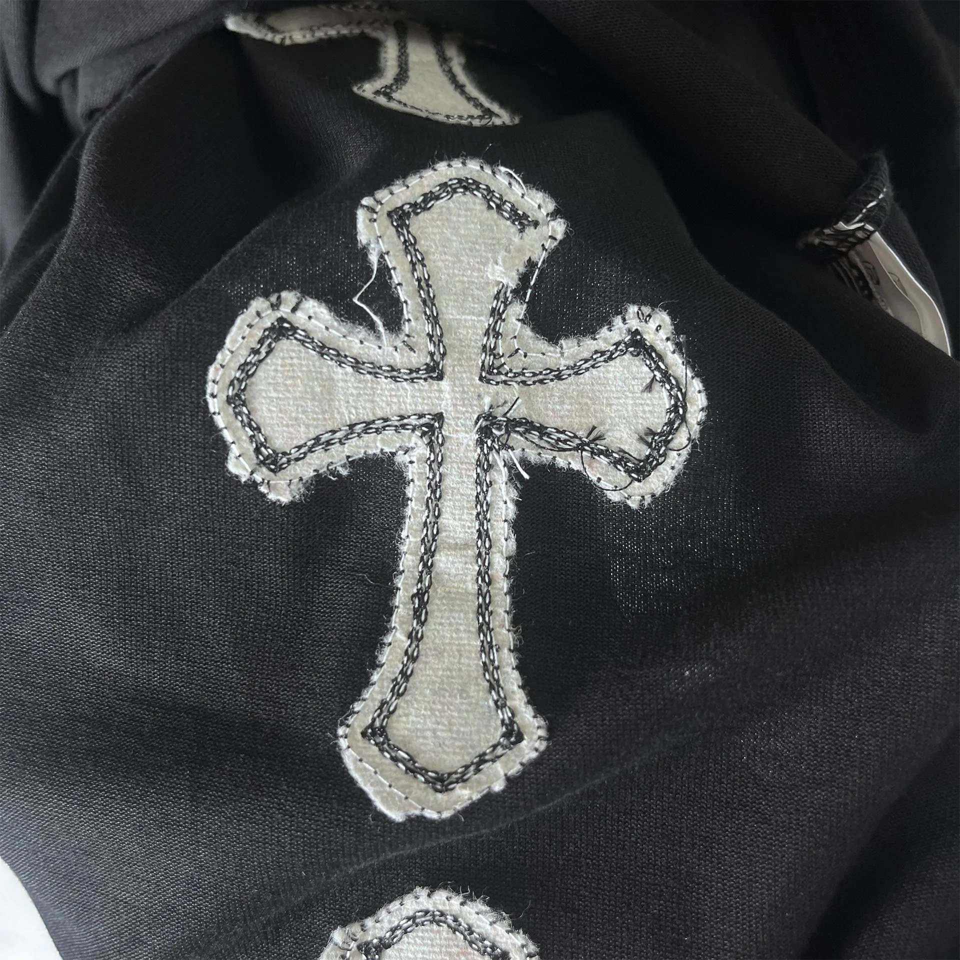 Chrome Hearts Pink Cross Logo T-Shirt Black - 17