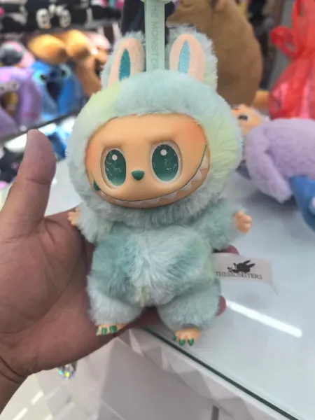 The Monsters Labubu Mint Green Furry Plush Toy - 1