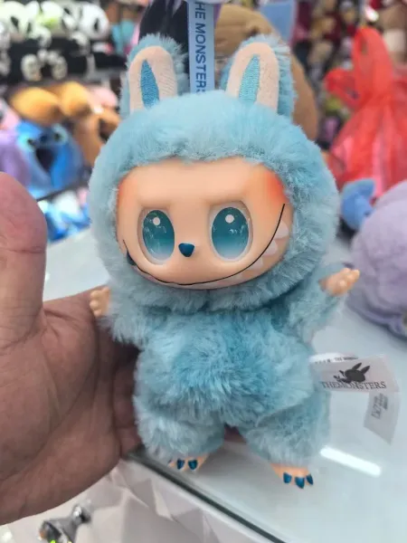 The Monsters Labubu Blue Furry Plush Toy - 1