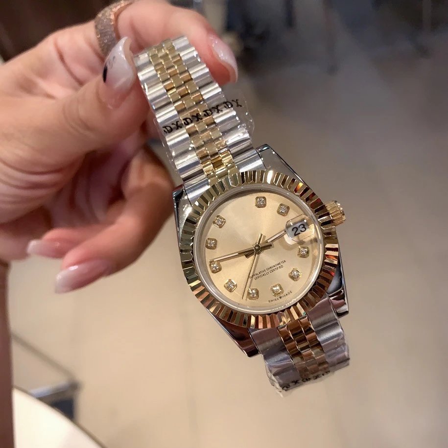 Rolex Datejust 36mm Champagne Dial Diamond Hour Markers Two-Tone Steel and Yellow Gold Watch - 1