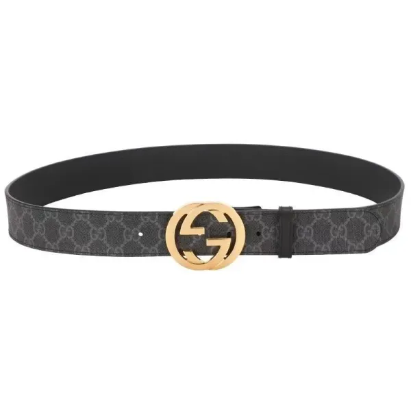 Gucci GG Marmont Belt Black Gray Gold Tone Leather Belt - 4