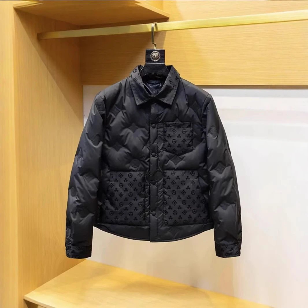 2024新款衬衫式潮牌外套冬季加厚保暖时尚羽绒棉服男抗寒外套男 - 132196
