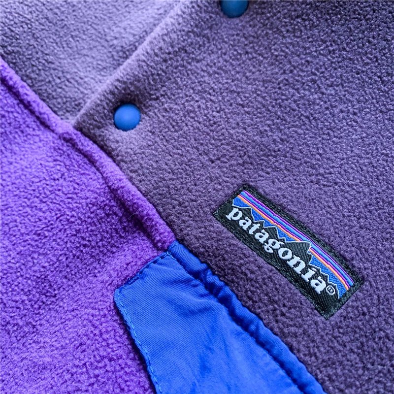 Patagonia Synchilla Snap-T Fleece Pullover Teal with Purple Accents - 6