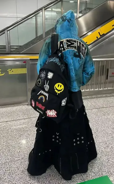Balenciaga x Various Artists Sticker-Decorated Black Backpack - 5