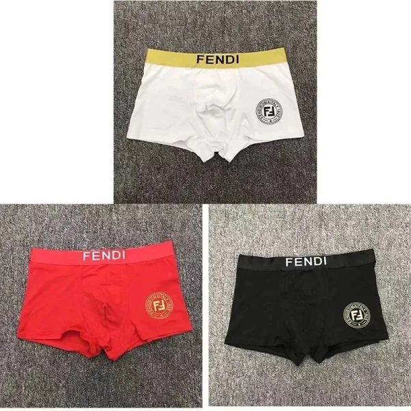 Fendi Logo-Embellished Boxer Briefs in White, Red, and Black - 1