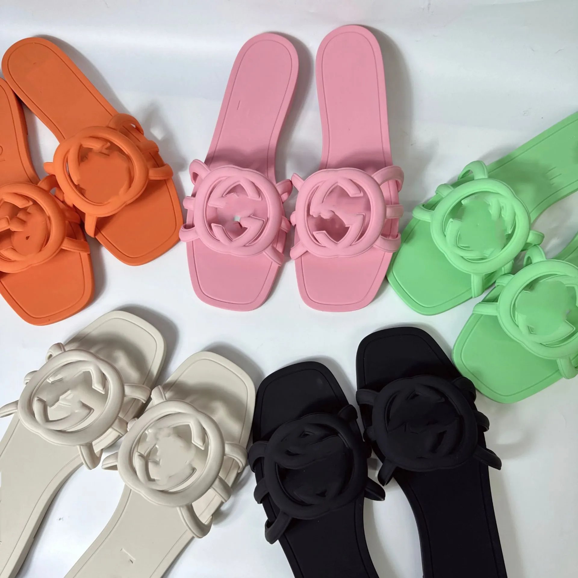 Gucci GG Logo Slide Sandals in Multiple Colors - 132711