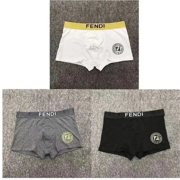 Fendi Logo-Embellished Boxer Briefs in White, Gray, and Black - 1