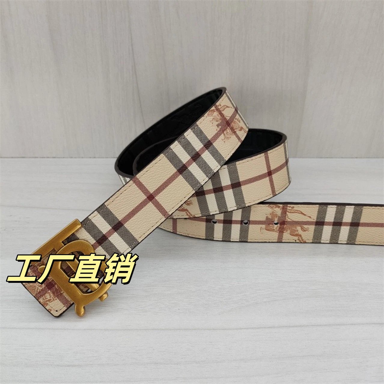 经典款男女士皮带休闲双面压花二层牛TB平滑扣皮商务腰带百搭裤带 - 131893