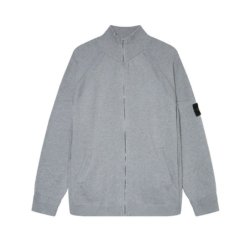 Stone Island Zip Sweater Knit Grey