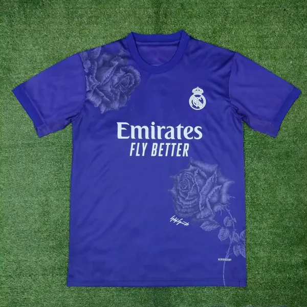 Real Madrid x Yohji Yamamoto Rose Print Training Jersey Purple - 1
