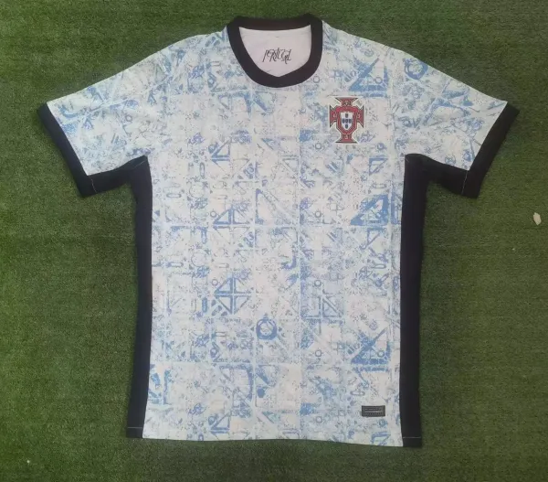 Portugal National Team Away Jersey White Blue Patterned Jersey - 1
