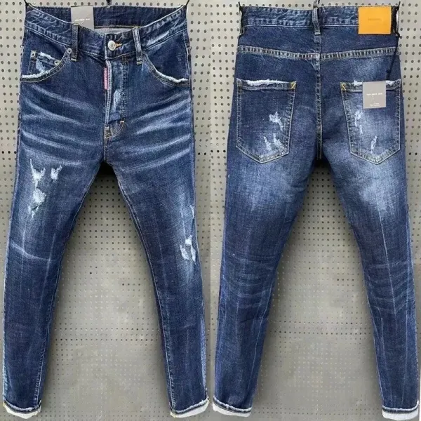 Dsquared2 S71LA0695 Distressed Slim Fit Blue Jeans - 1