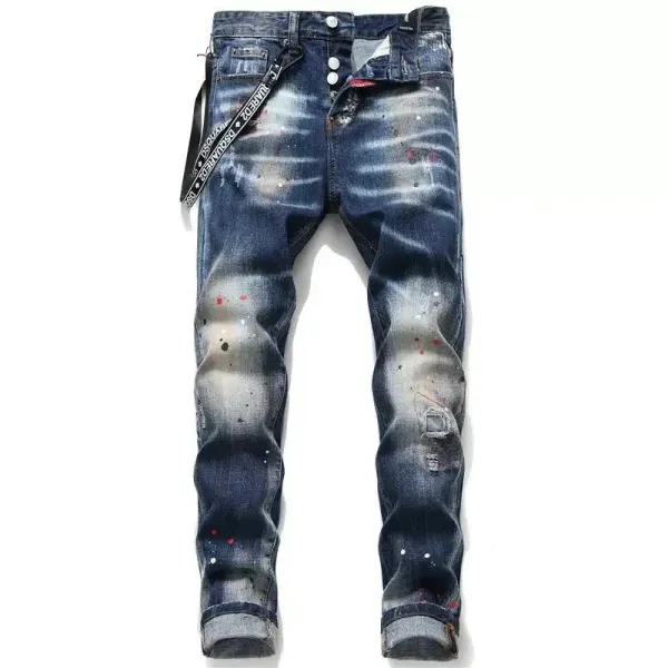 Dsquared2 Paint-Splatter Distressed Slim Fit Jeans - 10