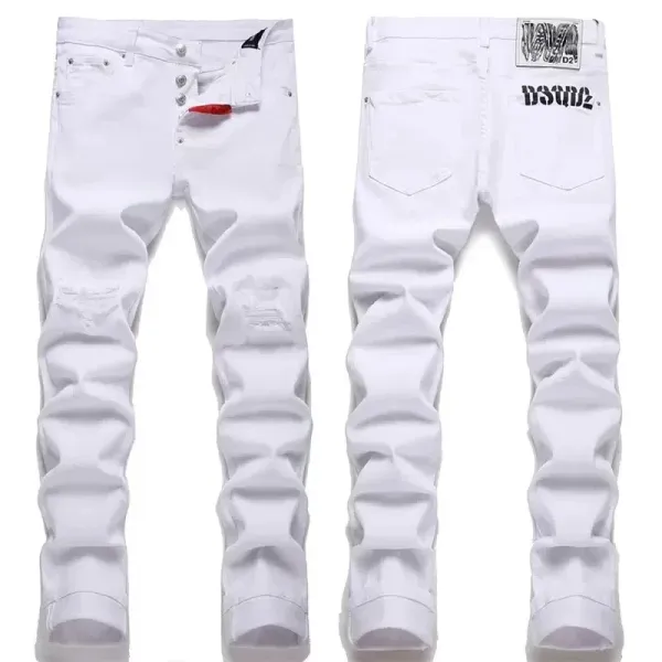 DSQUARED2 Distressed White Slim Fit Jeans - 1